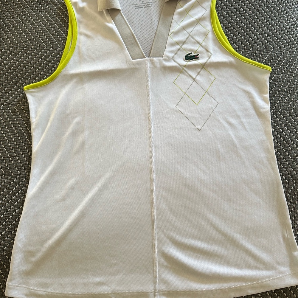 Lacoste Women's Slim Fit Ultra Dry Sleeveless Tennis Polo.
